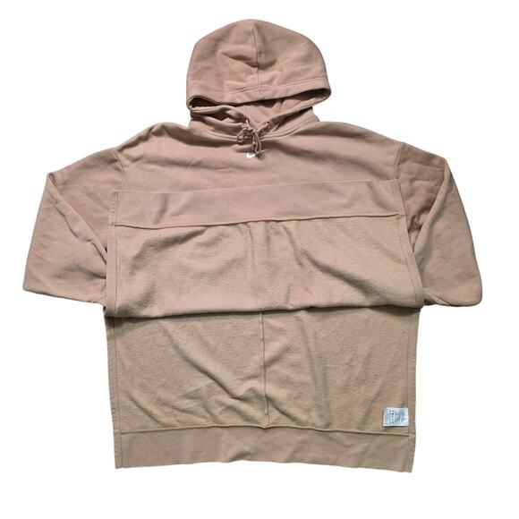 VTG Nike Center Swoosh Hoodie Men’s Medium Khaki Cotton Fleece - Picture 4 of 8